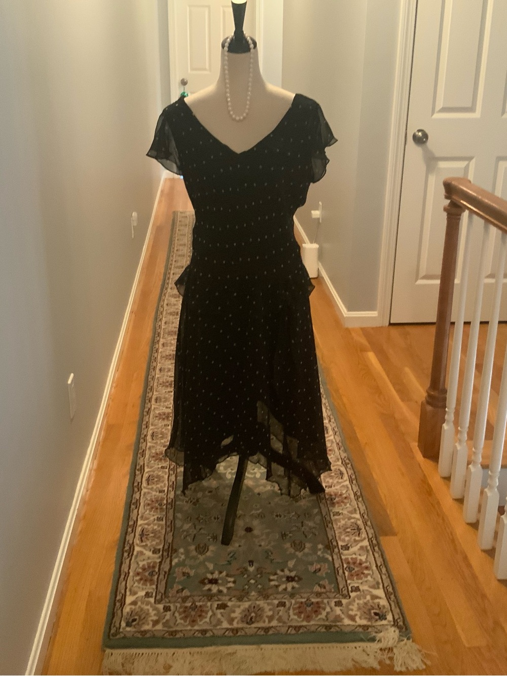 jonathan martin Black Polka Dot Midi Dress. Size 12. Like new